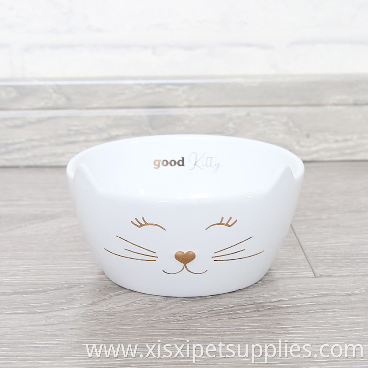 Wholesale Pet Feeding Bowl White Rounded Ceramic Dog Bowl